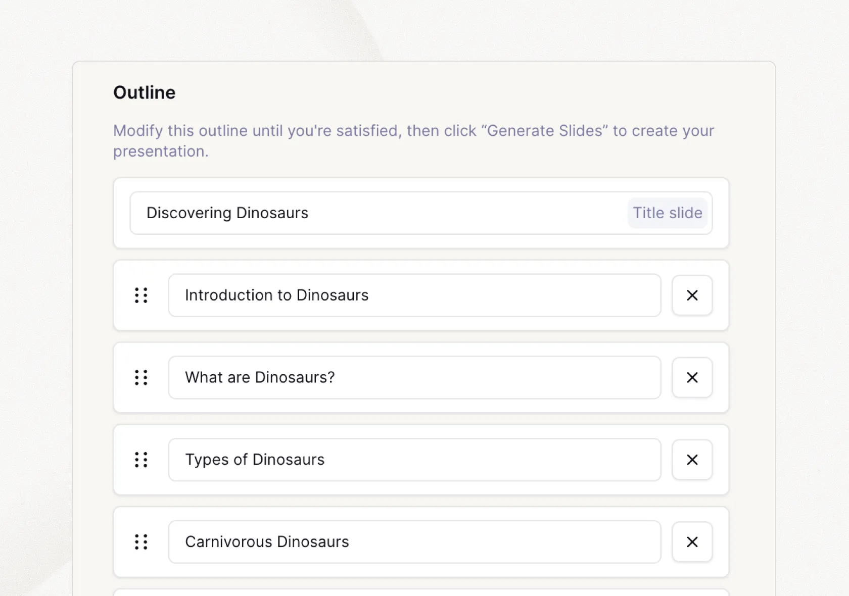 Customize your outline example